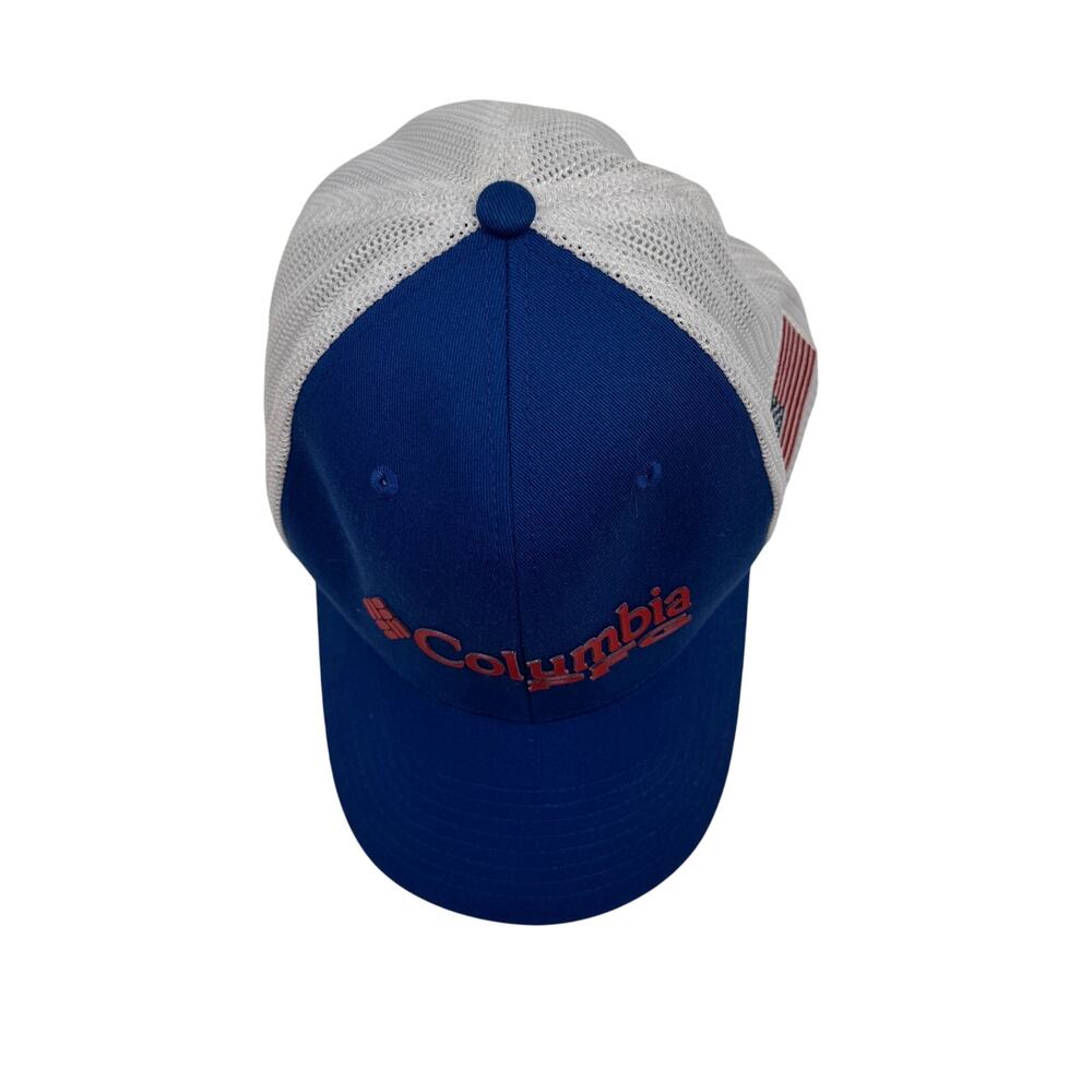 Columbia PFG Red White Blue Embroidered USA Flag Flexfit Cap Men's Size S/M